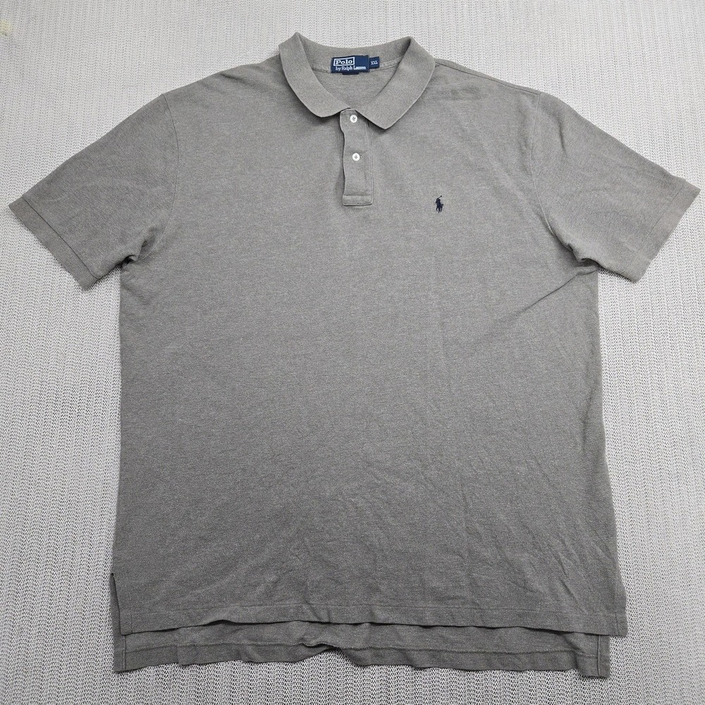 Polo Ralph Lauren Shirt Mens 2XL XXL Gray Classic Fit Pony Short Sleeve Preppy